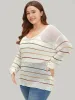 Rainbow Striped Mesh Lightweight Pullover sold by Bloomchic