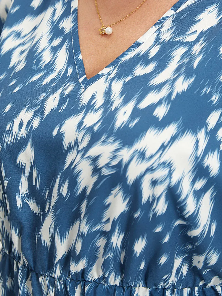 Batik Print Ruffle Sleeve Pocket Elastic Waist Jumpsuit sold by Bloomchic product image thumbnail 5