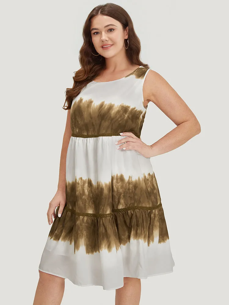 Tie Dye Crochet Lace Ruffle Layered Hem Tank Dress sold by Bloomchic product image thumbnail 3