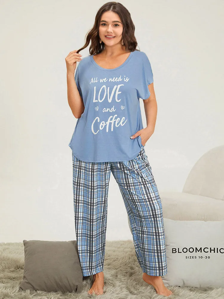 Plaid Pocket Elastic Waist Sleep Pants sold by Bloomchic product image thumbnail 2
