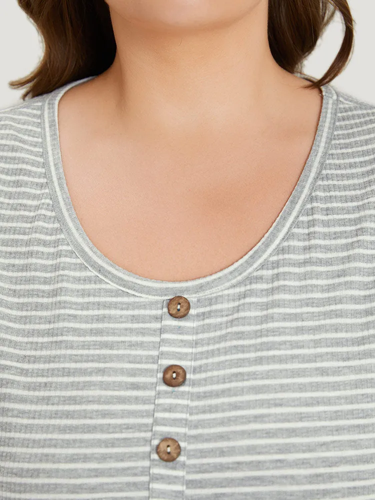 Striped Button Detail Sleep Tank Top sold by Bloomchic product image thumbnail 5