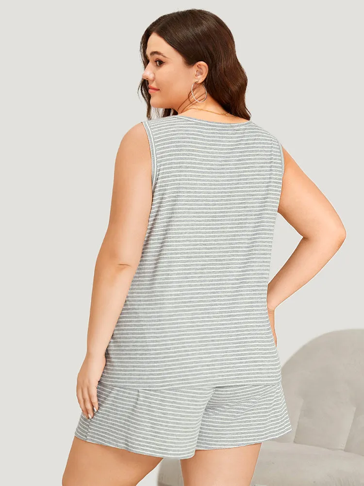 Striped Button Detail Sleep Tank Top sold by Bloomchic product image thumbnail 2