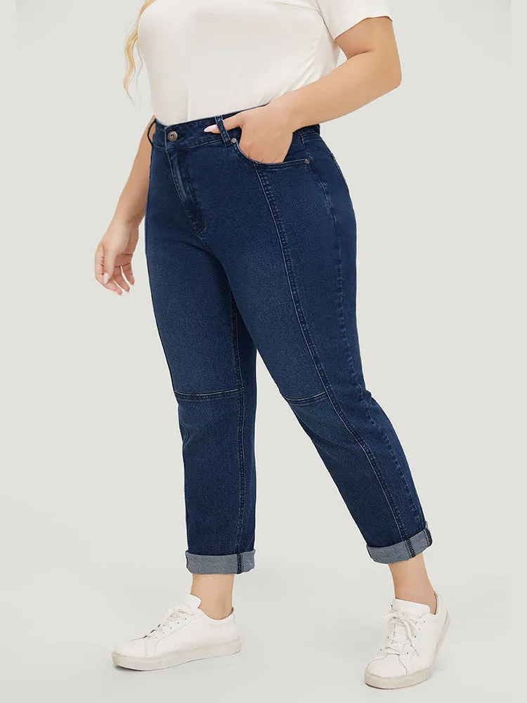 Very Stretchy Pocket Dark Wash Patchwork Jeans sold by Bloomchic product image thumbnail 4