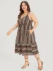 Bandana Print Ruffle Hem Wrap Pocket Cami Dress sold by Bloomchic