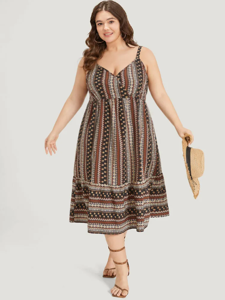 Bandana Print Ruffle Hem Wrap Pocket Cami Dress sold by Bloomchic product image thumbnail 4