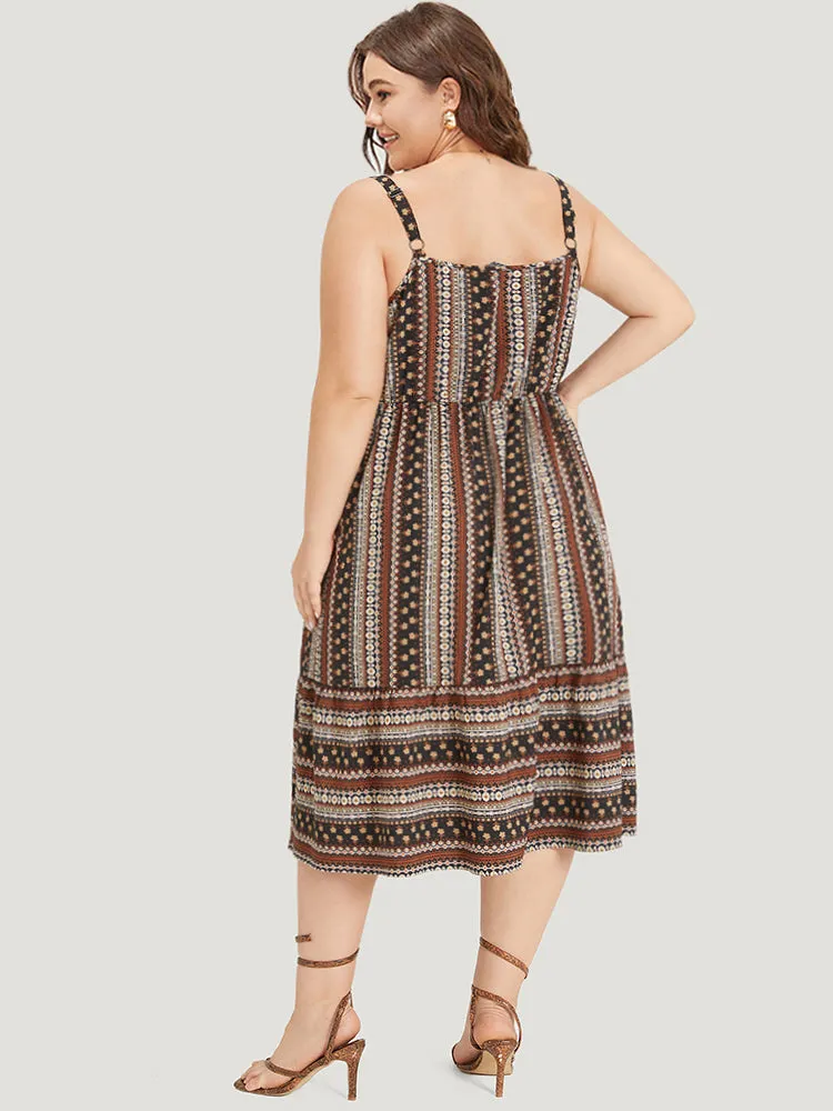 Bandana Print Ruffle Hem Wrap Pocket Cami Dress sold by Bloomchic product image thumbnail 5