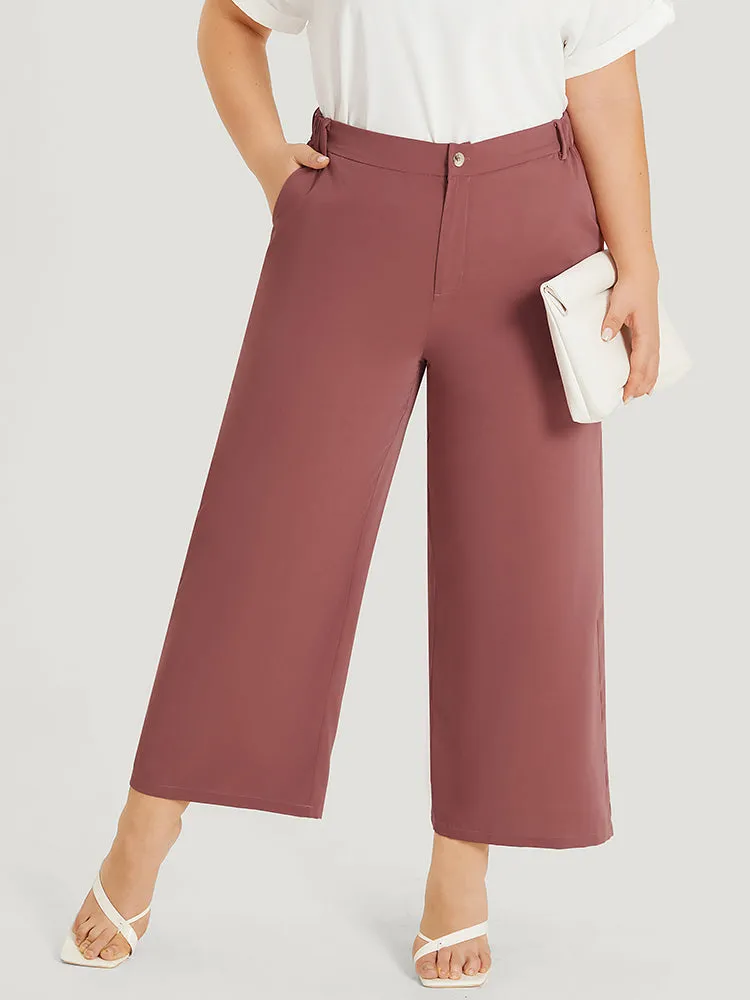 Solid Pocket Elastic Waist Straight Leg Pants sold by Bloomchic product image thumbnail 4