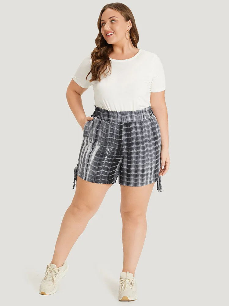 Tie Dye Knot Pocket Paperbag Waist Shorts sold by Bloomchic product image thumbnail 3