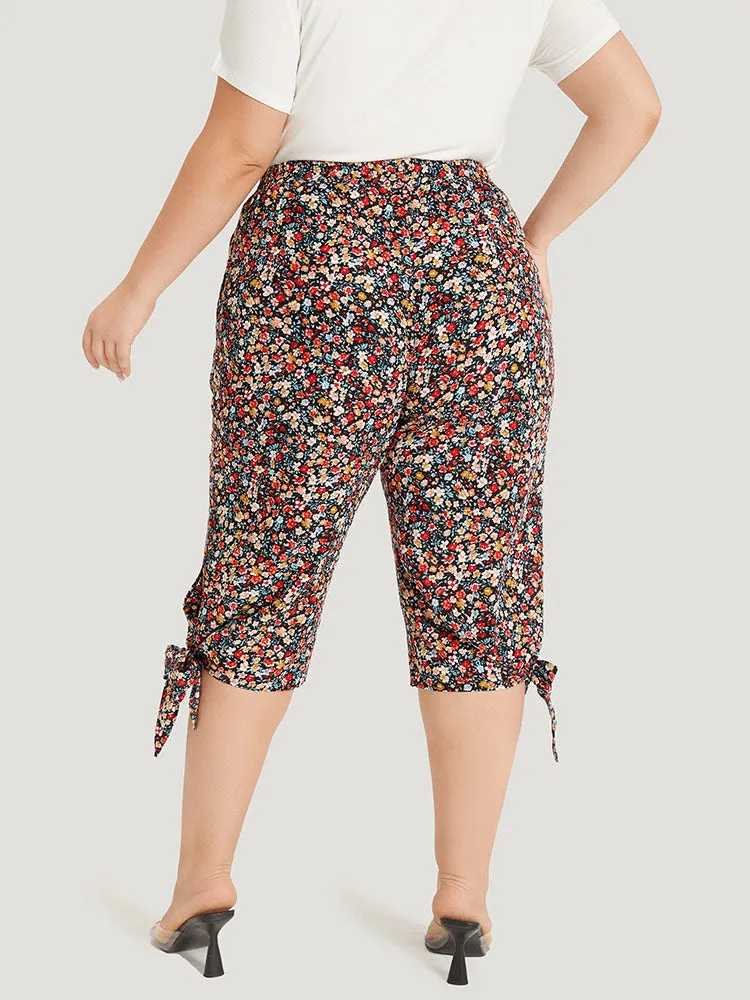 Ditsy Floral Pocket Elastic Waist Twist Hem Pants sold by Bloomchic product image thumbnail 5