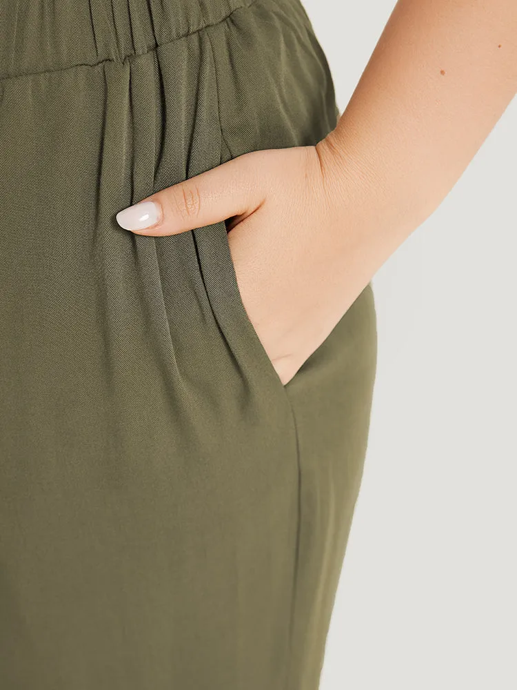 Plain Pocket Elastic Waist Carrot Pants sold by Bloomchic product image thumbnail 5