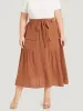 Contrast Button Detail Flap Pocket Gathered Skirt sold by Bloomchic