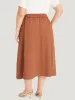 Contrast Button Detail Flap Pocket Gathered Skirt sold by Bloomchic