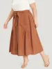 Contrast Button Detail Flap Pocket Gathered Skirt sold by Bloomchic