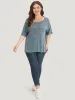 Heather Cut Out Drop Shoulder T-shirt sold by Bloomchic
