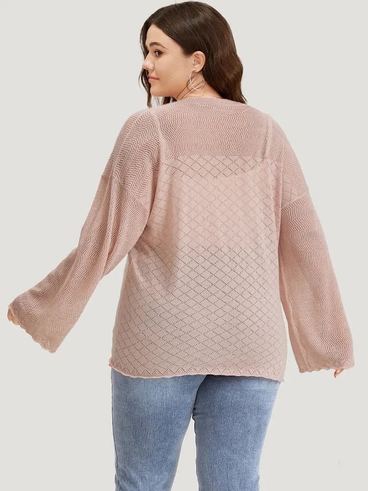 Supersoft Essentials Geometric Curved Hem Patchwork Very Stretchy Pullover sold by Bloomchic product image thumbnail 2