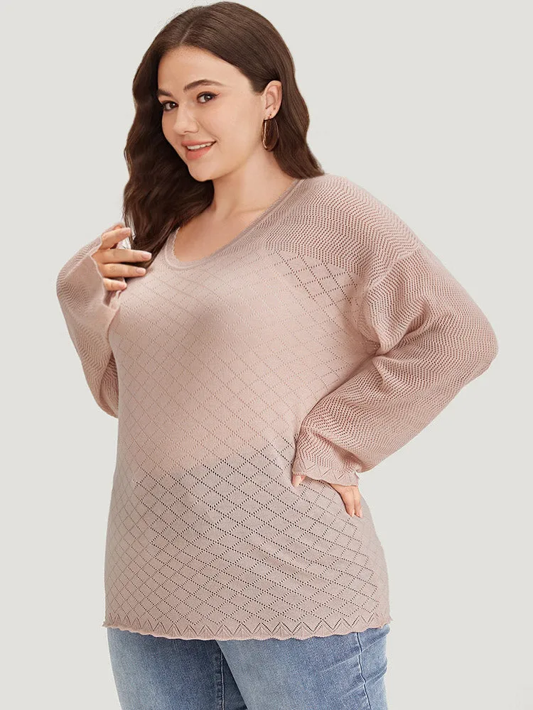 Supersoft Essentials Geometric Curved Hem Patchwork Very Stretchy Pullover sold by Bloomchic product image thumbnail 3