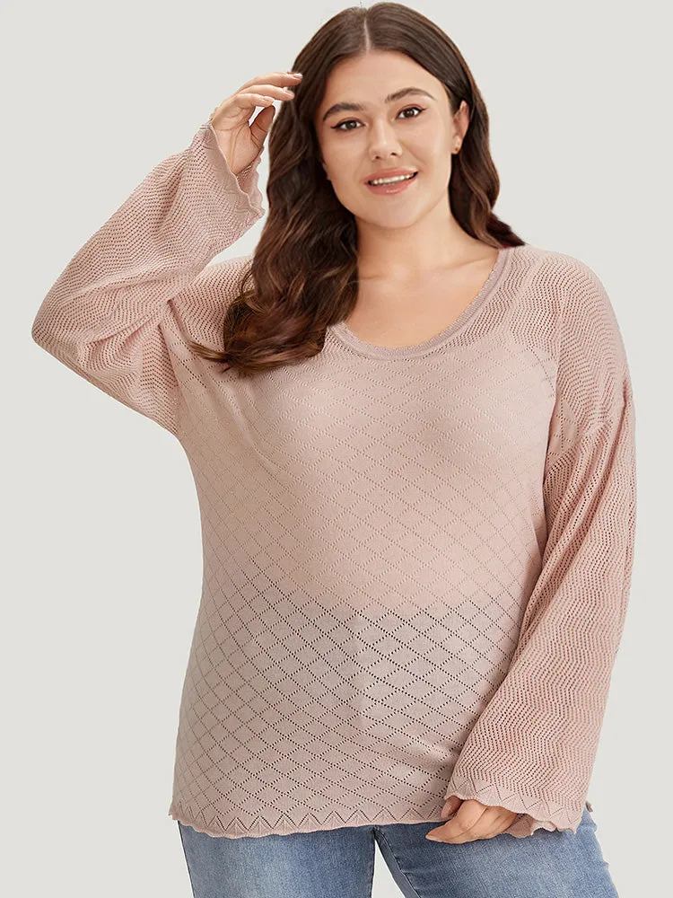 Supersoft Essentials Geometric Curved Hem Patchwork Very Stretchy Pullover sold by Bloomchic product image thumbnail 4