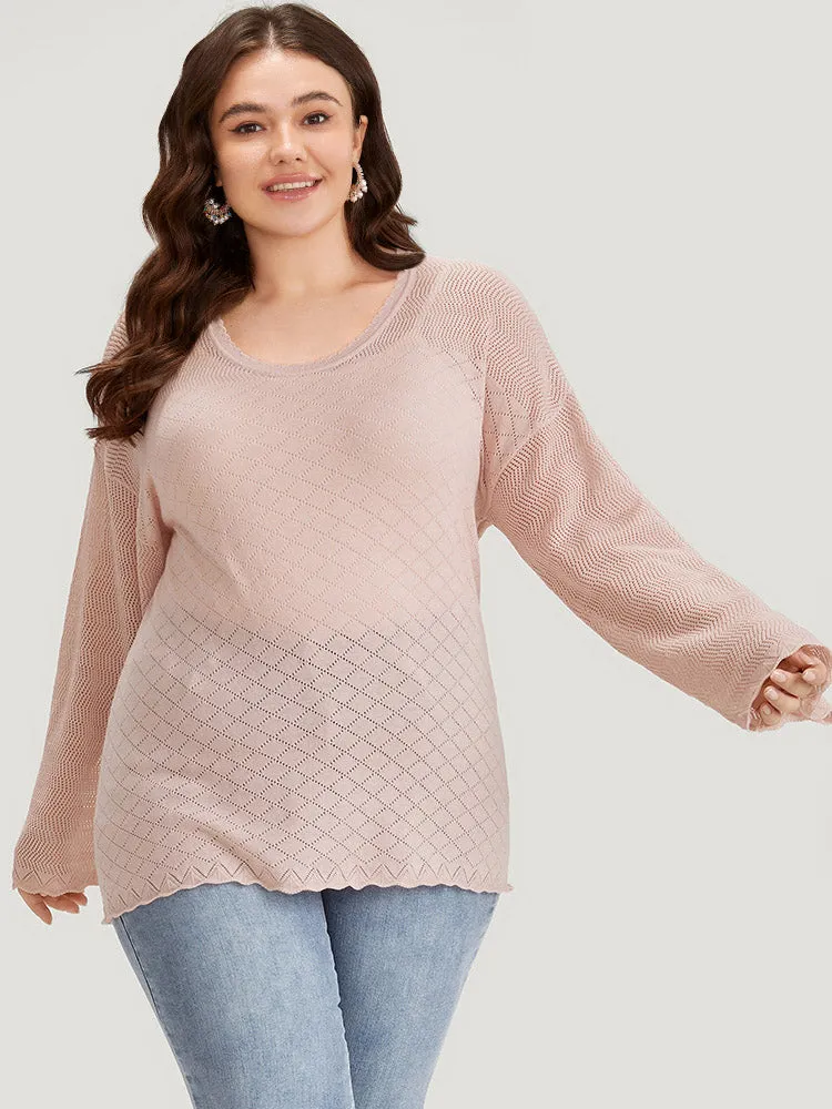 Supersoft Essentials Geometric Curved Hem Patchwork Very Stretchy Pullover sold by Bloomchic