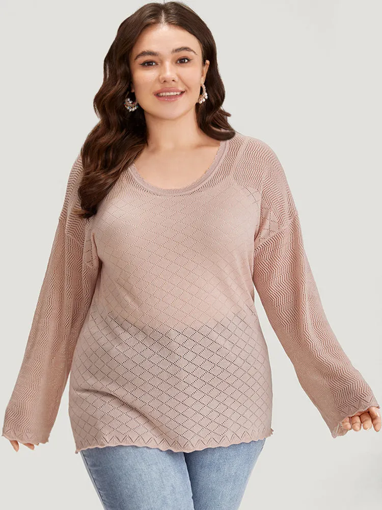Supersoft Essentials Geometric Curved Hem Patchwork Very Stretchy Pullover sold by Bloomchic product image thumbnail 5