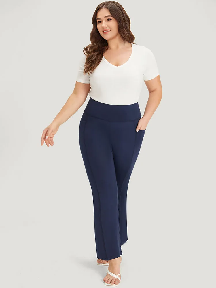 Supersoft Essentials Plain Elastic Waist Bootcut Pocket Side Leggings sold by Bloomchic product image thumbnail 4