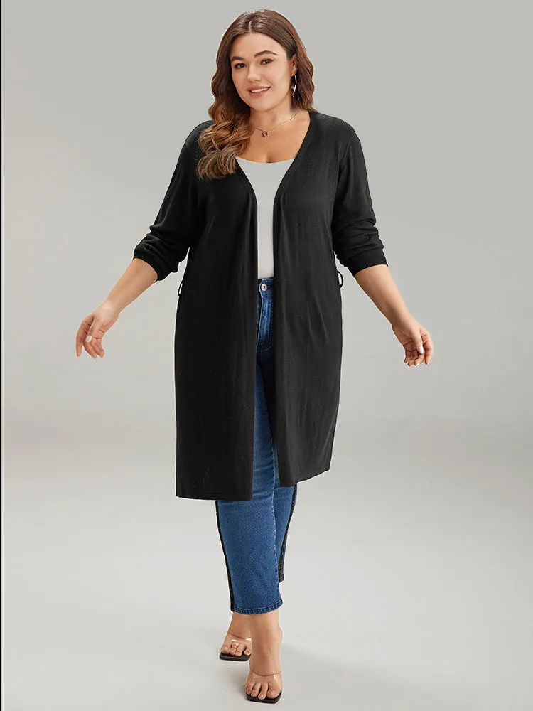 Supersoft Essentials Ties Open Front Split Side Cardigan sold by Bloomchic product image thumbnail 4