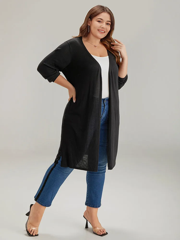 Supersoft Essentials Ties Open Front Split Side Cardigan sold by Bloomchic product image thumbnail 5