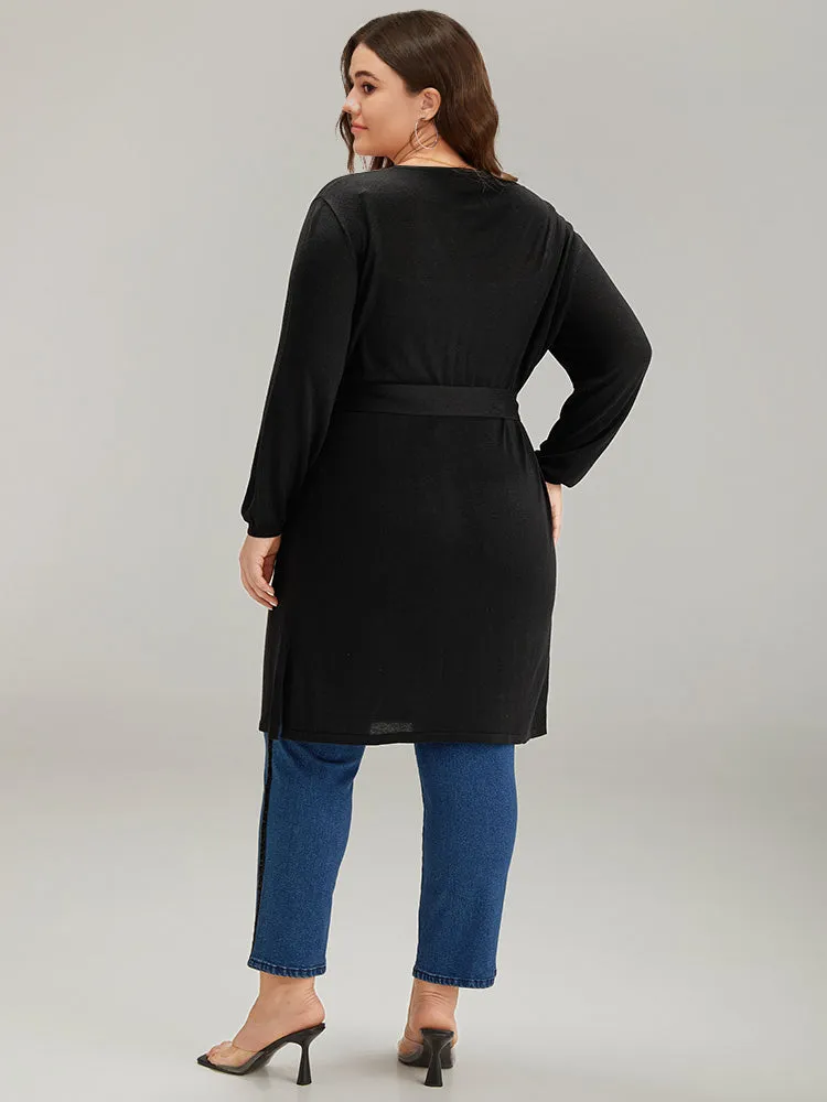 Supersoft Essentials Ties Open Front Split Side Cardigan sold by Bloomchic product image thumbnail 2