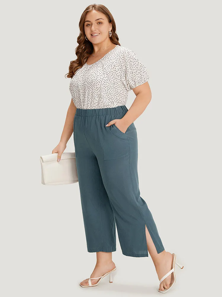 Supersoft Essentials Solid Patched Pocket Split Side Pants sold by Bloomchic product image thumbnail 4