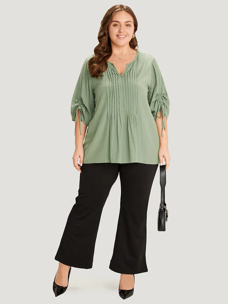 Supersoft Essentials Plain Notched Pleated Drawstring Blouse sold by Bloomchic product image thumbnail 5