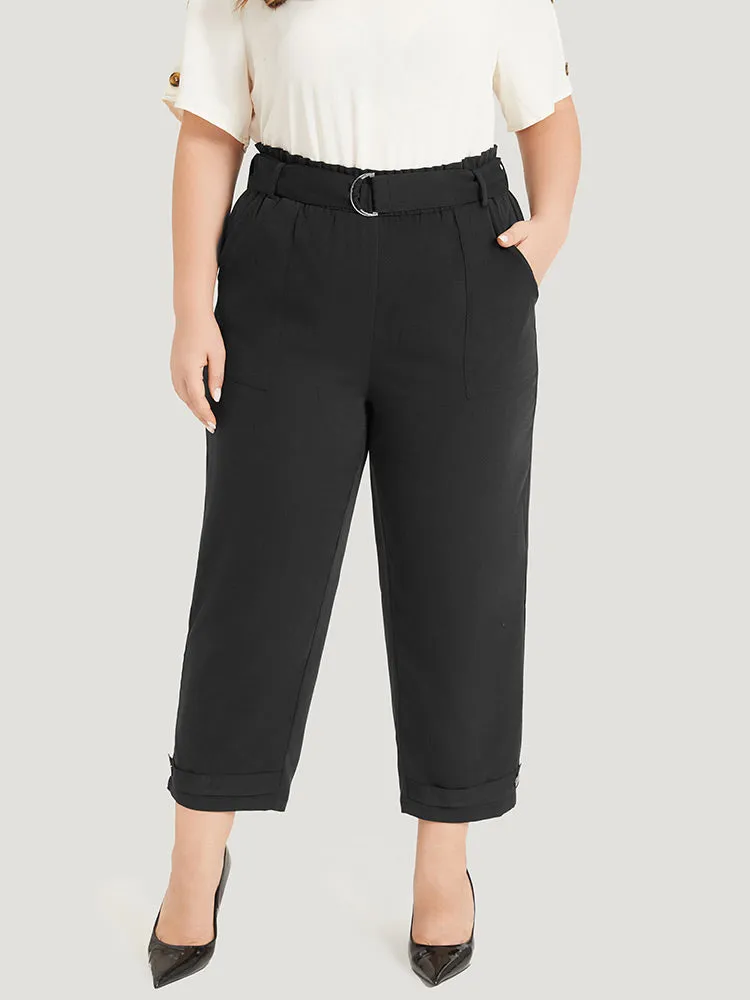 Supersoft Essentials Solid Pocket Buckle Detail Pants sold by Bloomchic