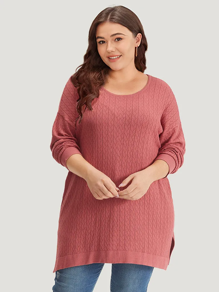 Supersoft Essentials Geometric Split Side Loose Pullover sold by Bloomchic product image thumbnail 5