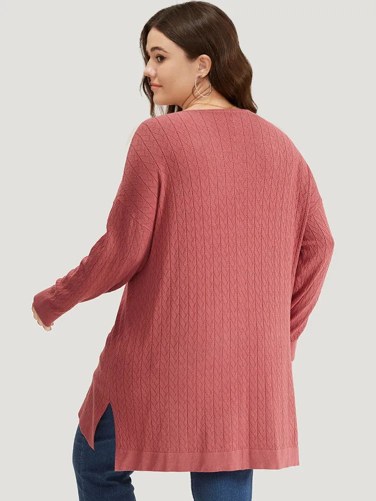 Supersoft Essentials Geometric Split Side Loose Pullover sold by Bloomchic product image thumbnail 2