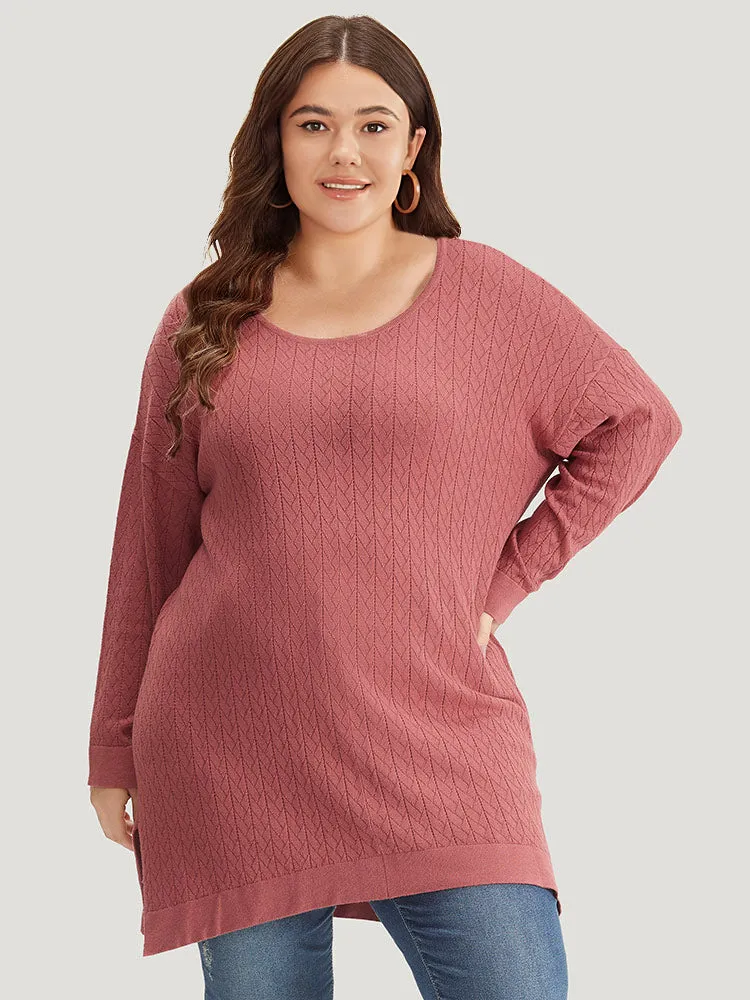 Supersoft Essentials Geometric Split Side Loose Pullover sold by Bloomchic product image thumbnail 3