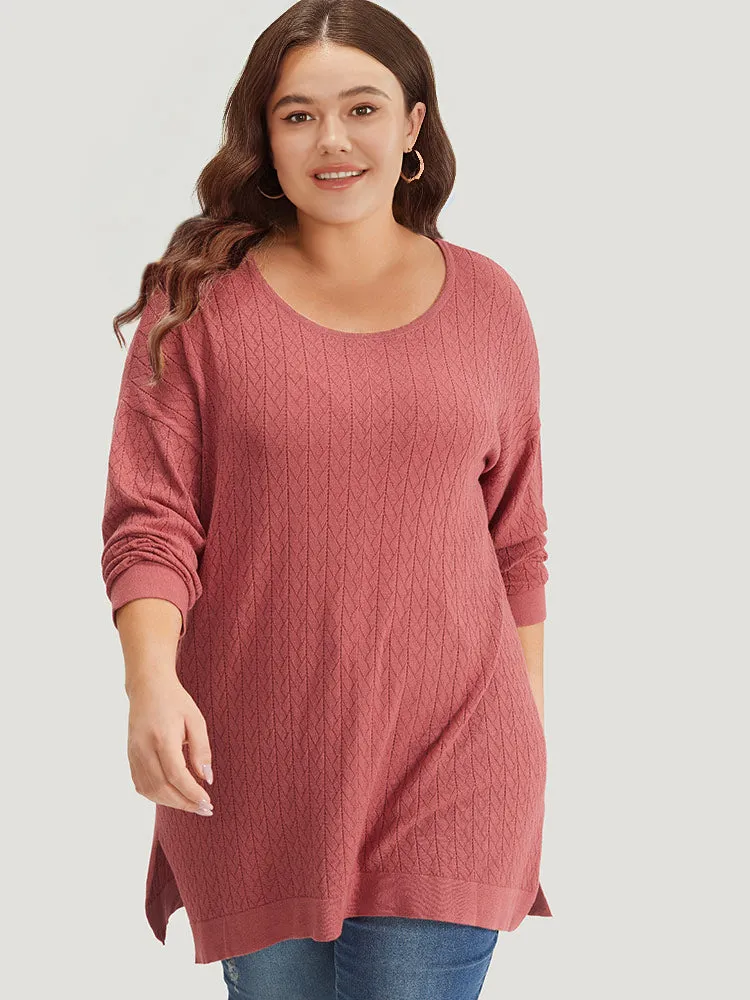 Supersoft Essentials Geometric Split Side Loose Pullover sold by Bloomchic product image thumbnail 4