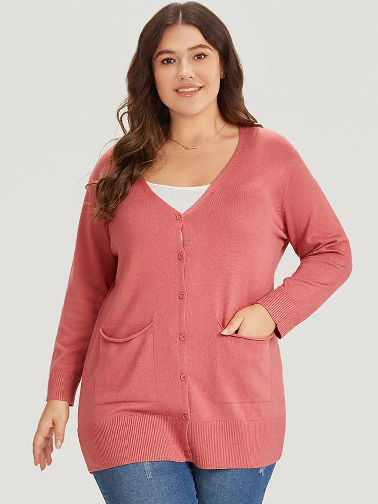 Supersoft Essentials Solid Button Down Patched Pocket Cardigan sold by Bloomchic product image thumbnail 5