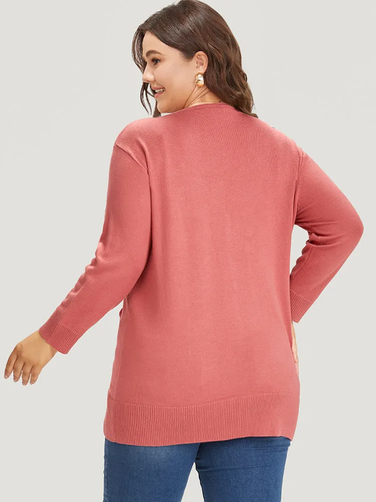 Supersoft Essentials Solid Button Down Patched Pocket Cardigan sold by Bloomchic product image thumbnail 2