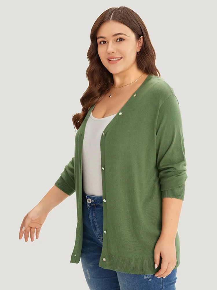 Supersoft Essentials Plain Button Detail Very Stretchy Cardigan sold by Bloomchic product image thumbnail 3