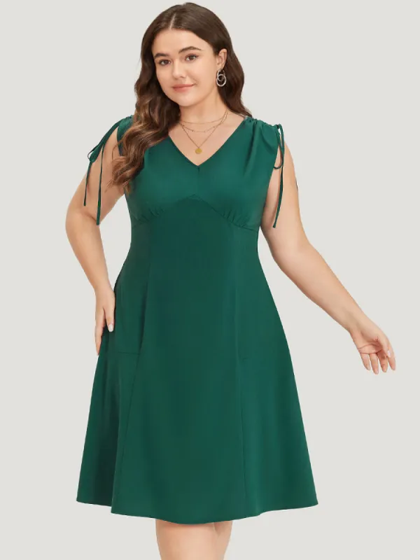 Supersoft Essentials Drawstring Pocket Gathered Ruffle Hem Dress sold by Bloomchic