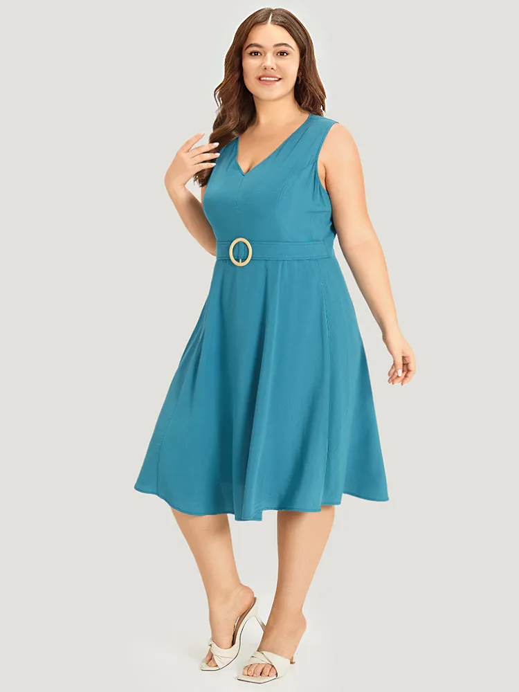 Supersoft Essentials Plain Buckle Detail Ruffle Hem Tank Dress sold by Bloomchic product image thumbnail 3