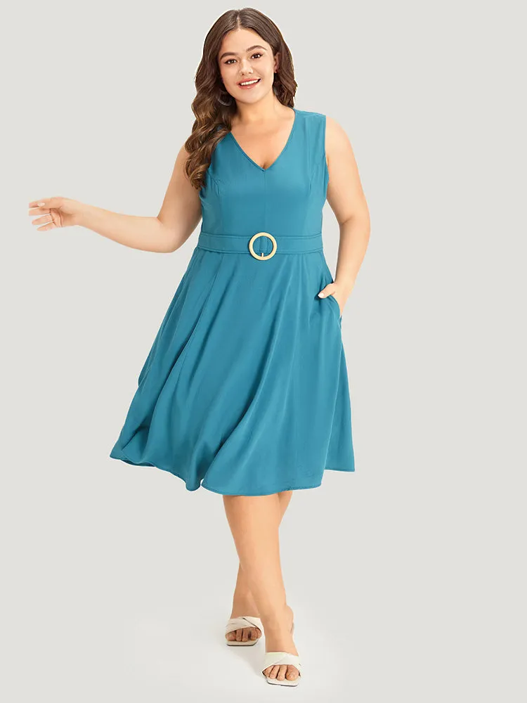 Supersoft Essentials Plain Buckle Detail Ruffle Hem Tank Dress sold by Bloomchic product image thumbnail 4