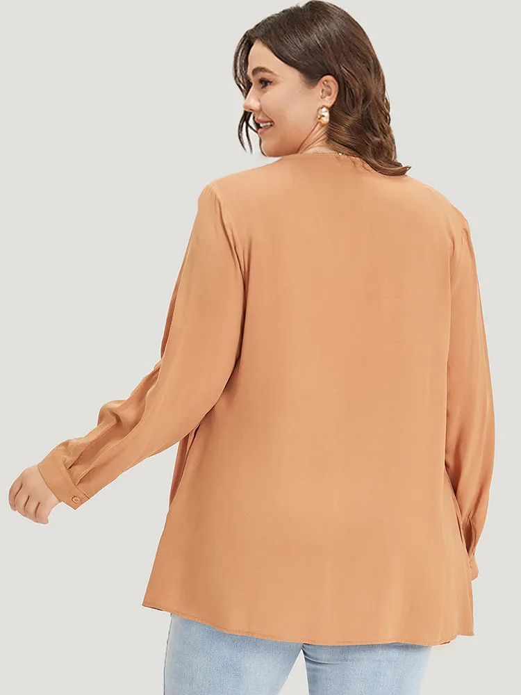 Supersoft Essentials Plain Pocket Button Asymmetrical Hem Kimono sold by Bloomchic product image thumbnail 2