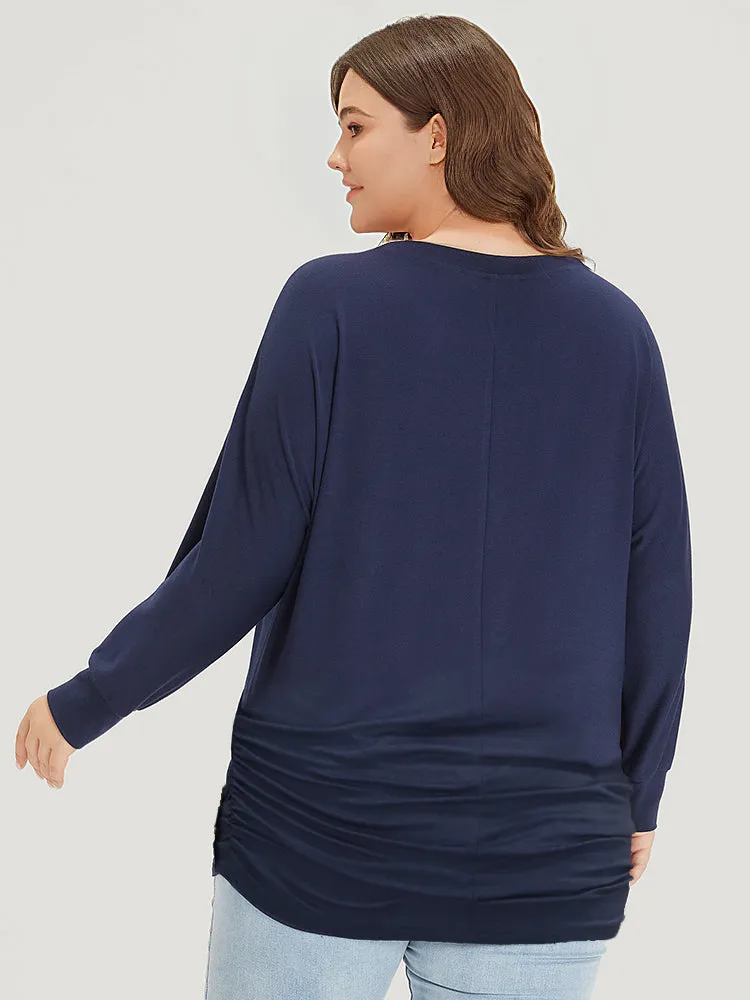Supersoft Essentials Plain Crew Neck Dolman Sleeve Sweatshirt sold by Bloomchic product image thumbnail 2
