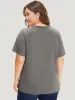 Plain Graphic Print Round Neck T-shirt sold by Bloomchic