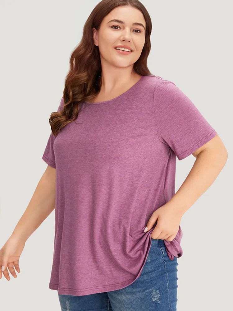 Plain Heather Pocket Round Neck T-shirt sold by Bloomchic product image thumbnail 3