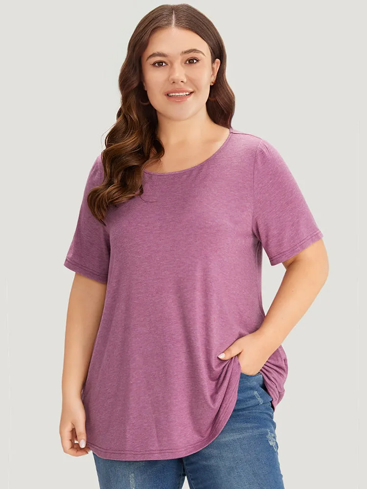 Plain Heather Pocket Round Neck T-shirt sold by Bloomchic product image thumbnail 5