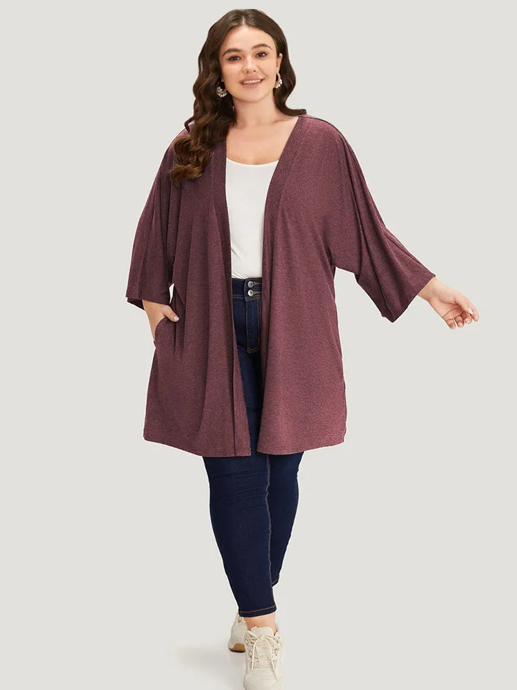 Supersoft Essentials Plain Open Front Pocket Batwing Sleeve Kimono sold by Bloomchic product image thumbnail 5