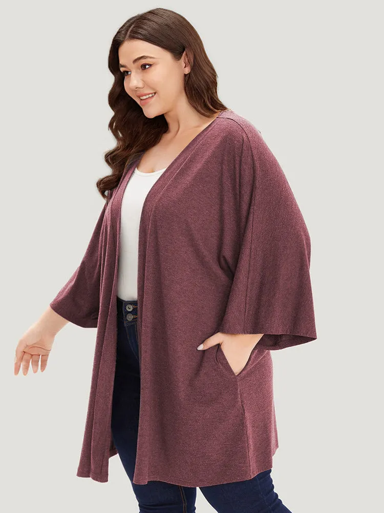 Supersoft Essentials Plain Open Front Pocket Batwing Sleeve Kimono sold by Bloomchic product image thumbnail 4