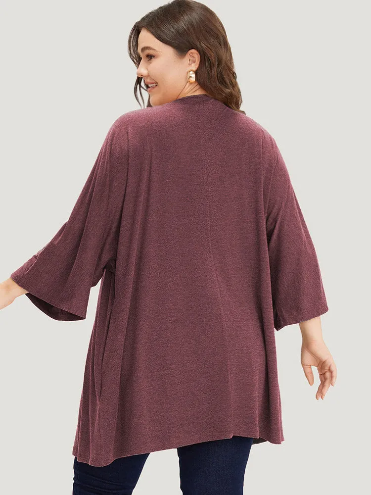 Supersoft Essentials Plain Open Front Pocket Batwing Sleeve Kimono sold by Bloomchic product image thumbnail 3