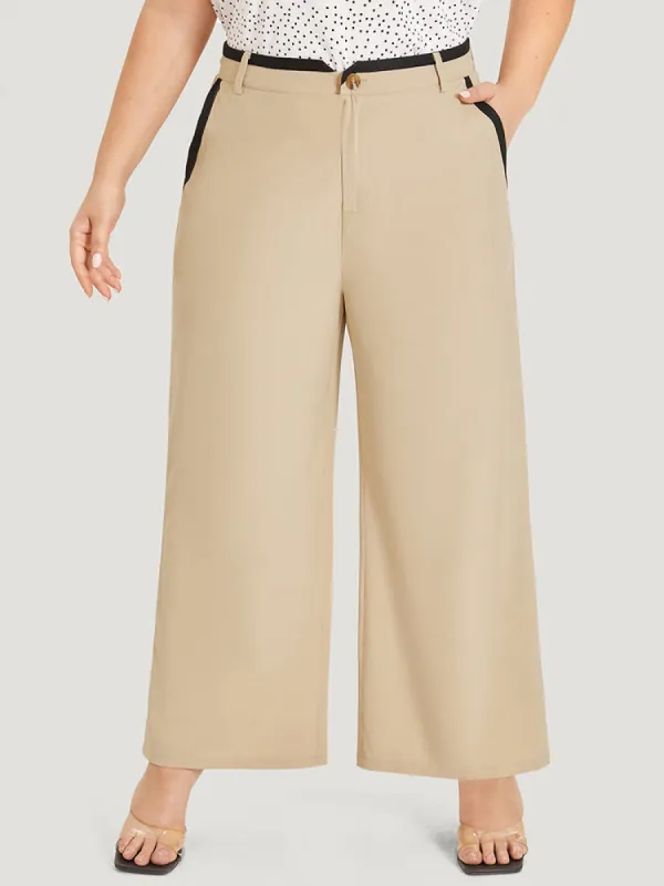 Two Tone Pocket Patchwork High Rise Pants sold by Bloomchic