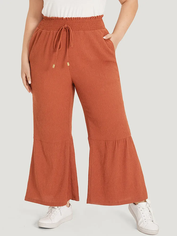 Solid Pocket Ties Paperbag Waist Bootcut Pants sold by Bloomchic